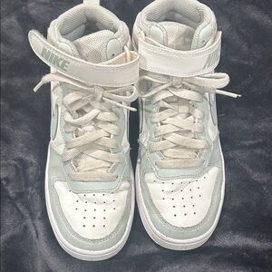 Nike Kids High-Top Sneakers - White and Light Gray